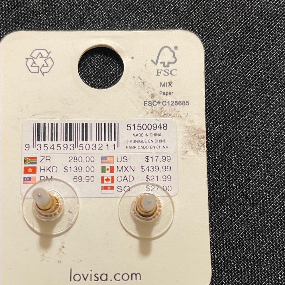 Lovisa Black and Gold Floral Dangle Earrings - Picture 3 of 4